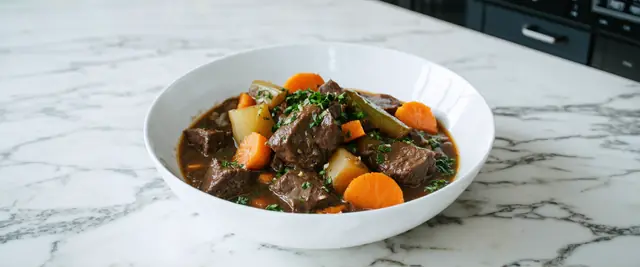 Savory Beef Stew with Red Wine and Fragrant Thyme