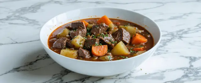 Savory Venison Stew with Juniper Berries and Rosemary
