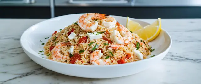 Seafood Pilaf (Garides Saganaki)