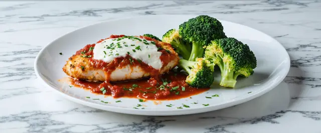 Sheet Pan Baked Chicken Parmesan with Roasted Broccoli
