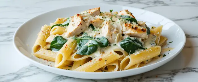 Sheet Pan Chicken Alfredo Bake with Spinach
