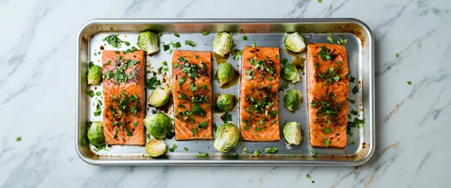 Sheet Pan Chili Lime Salmon with Brussels Sprouts
