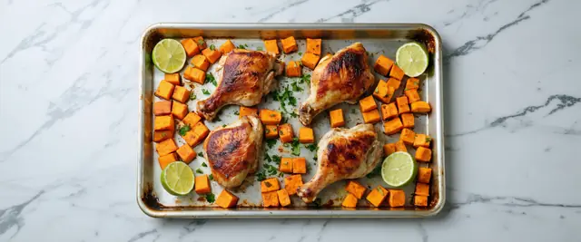 Sheet Pan Coconut Lime Chicken with Sweet Potatoes
