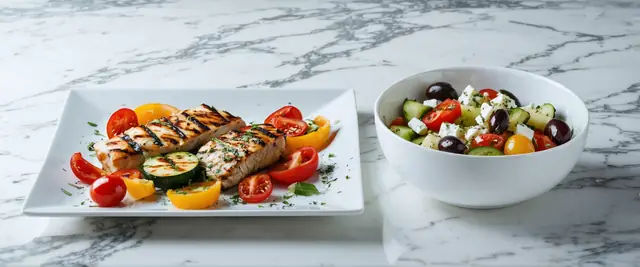 Sheet Pan Mediterranean Chicken and Veggies with Greek Salad