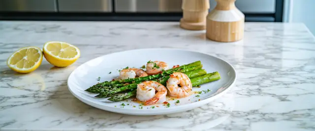 Sheet Pan Roasted Garlic Butter Shrimp with Asparagus