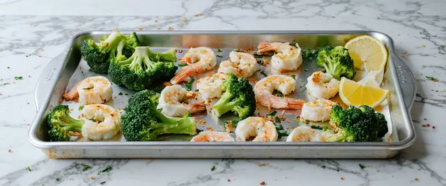 Sheet Pan Shrimp and Broccoli Bake