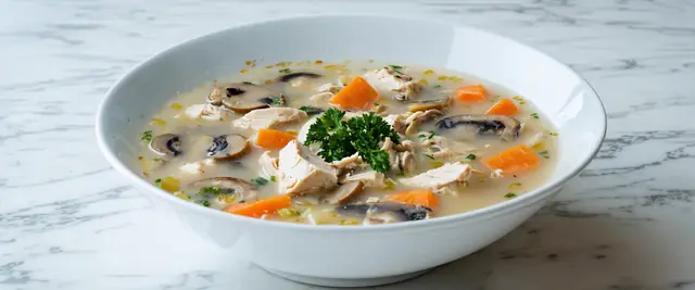 Silky One-Pot Creamy Mushroom and Chicken Soup