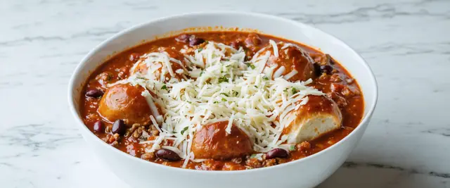 Florida Chili (Slow-Cooked Pizza Rolls and Cheese)