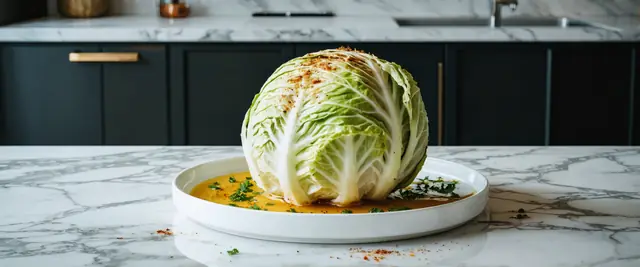 Slow-Roasted Whole Cabbage Seasoned with Butter, Old Bay, and Paprika