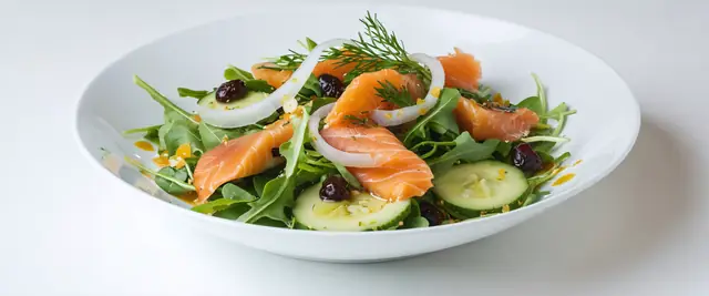 Smoked Salmon and Avocado Salad with Lemon Dill Dressing