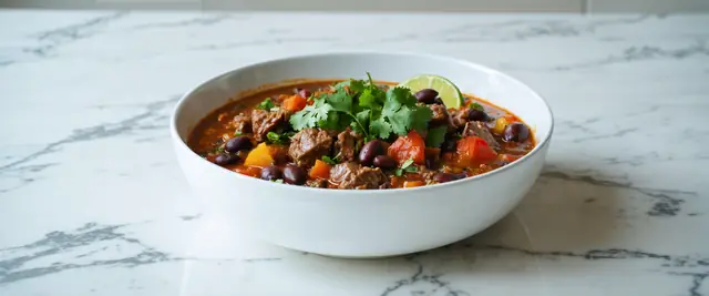Spicy Beef and Black Bean Stew with Chipotle and Cilantro