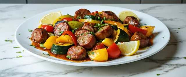 Spicy One-Pot Cajun Sausage and Vegetable Skillet