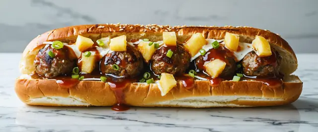 Spicy Pineapple Teriyaki Meatball Subs