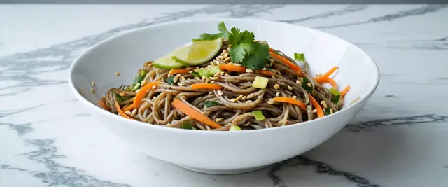 Spicy Soba Noodle Bowl with Peanut Ginger Soy Dressing