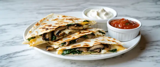 Spinach and Mushroom Quesadillas