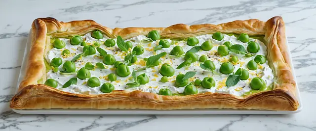 Spring Pea and Ricotta Tart with Mint