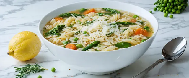 Spring Vegetable Orzo Soup