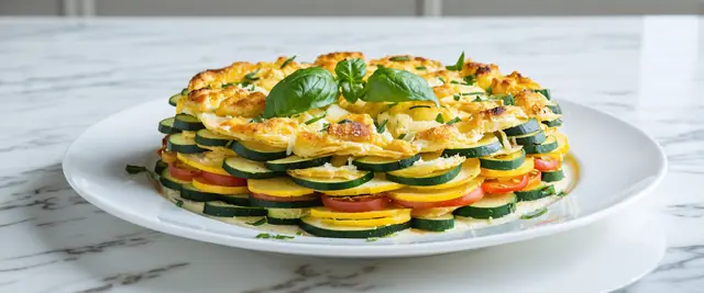 Spring Vegetable Tian with Parmesan Crust