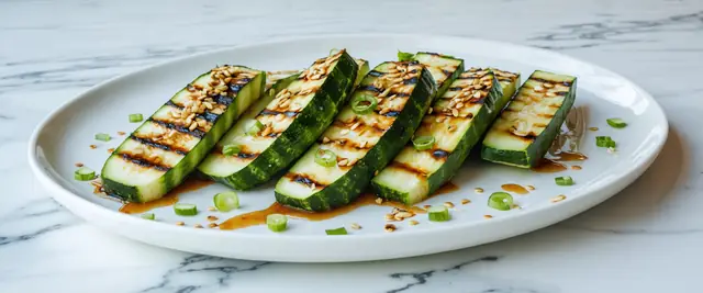 Sriracha Honey Glazed Grilled Cucumbers