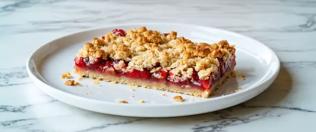 Strawberry Rhubarb Crumble Bars