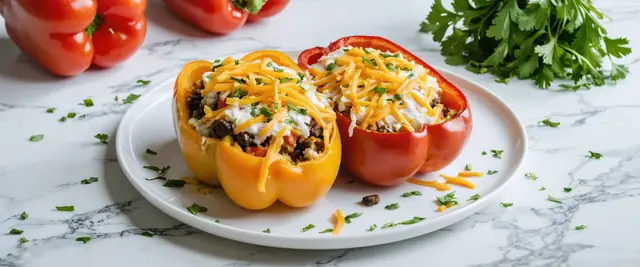 Stuffed Bell Peppers with Rice and Beans