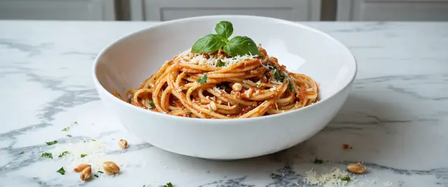 Sun-Dried Tomato and Anchovy Pesto Pasta