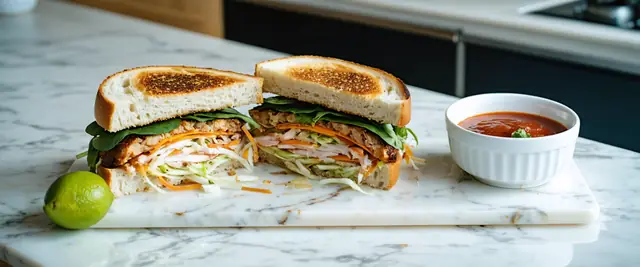 Sweet and Spicy Thai Chicken Burger with Peanut Sauce