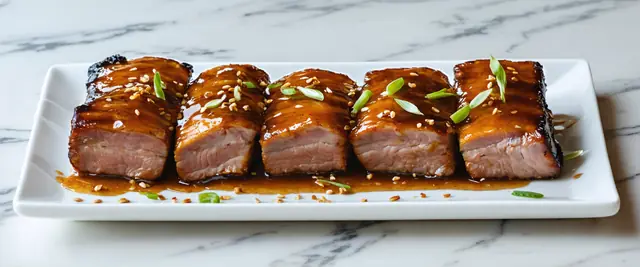 Sweet and Tangy Apricot Glazed Pork Belly