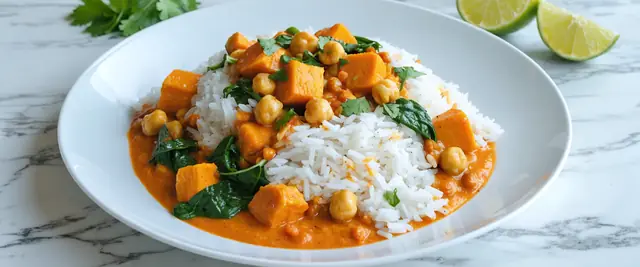 Sweet Potato and Chickpea Curry with Coconut Milk