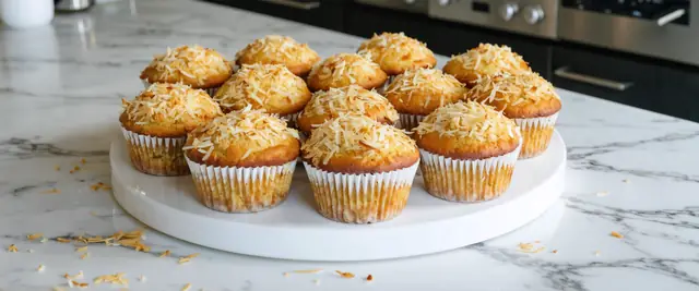 Sweet Potato Coconut Muffins with Toasted Coconut Topping
