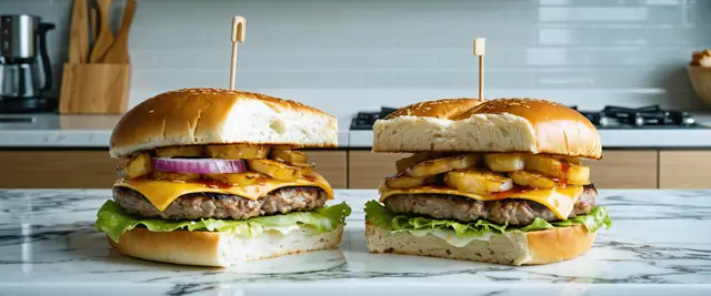 Teriyaki Pineapple Turkey Burger with Swiss