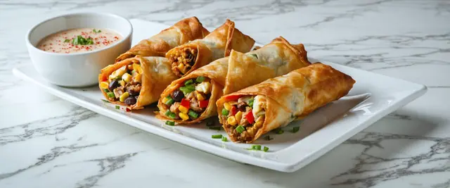 Tex-Mex Egg Rolls with Chipotle Ranch Dipping Sauce