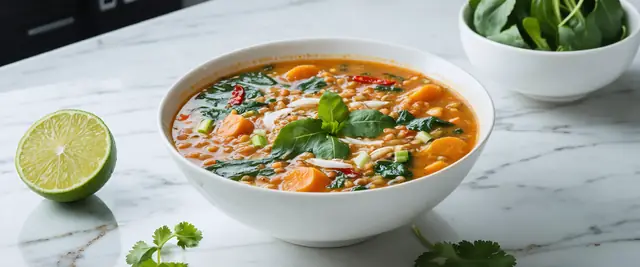 Thai Coconut Lentil Soup with Lemongrass