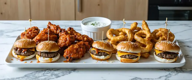 The Ultimate March Madness Spread With Chicken Wings, Sliders, and Stuffed Pretzel Bites