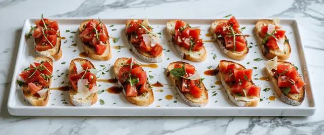 Tomato Basil Bruschetta with Balsamic Reduction