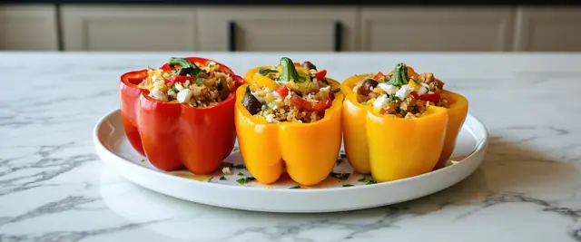 Vegan Mediterranean Stuffed Bell Peppers