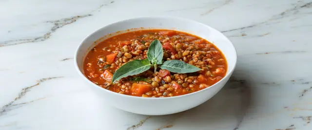 Vegan Tomato Sage Lentil Soup