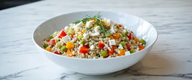Vegetable and Barley Bliss with Lemon Zest and Fresh Dill