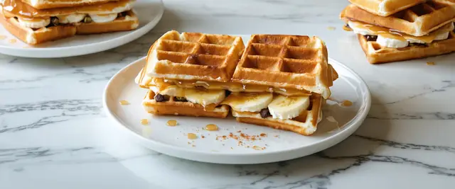 Waffle Sandwiches with Almond Butter