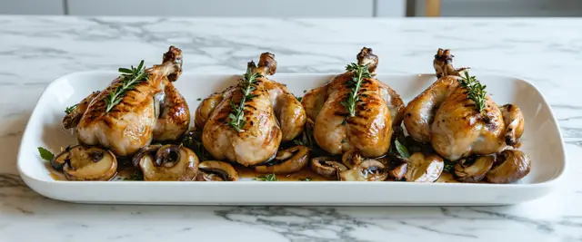 Wild Mushroom Stuffed Grilled Quail