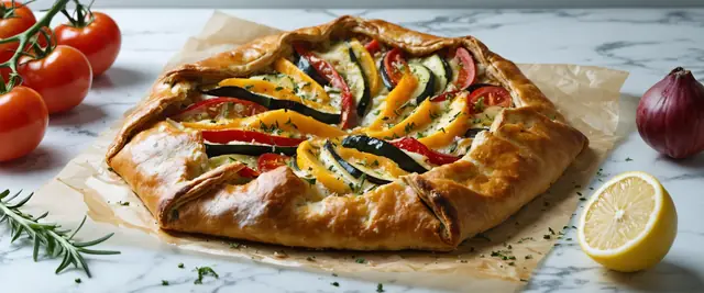 Zesty Ratatouille Galette with Lemon Thyme