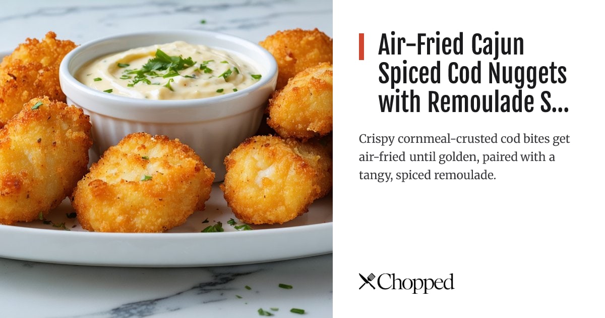 Air-Fried Cajun Spiced Cod Nuggets with Remoulade Sauce | Chopped