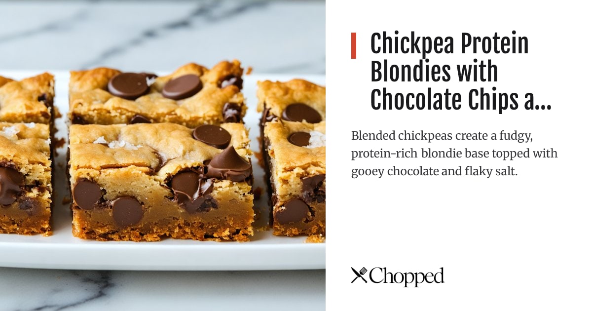 Chickpea Protein Blondies with Chocolate Chips and Sea Salt | Chopped