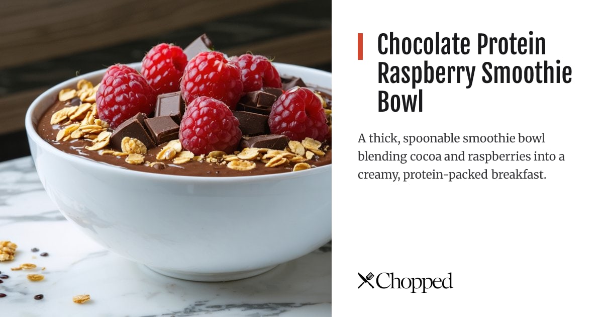 Chocolate Protein Raspberry Smoothie Bowl | Chopped