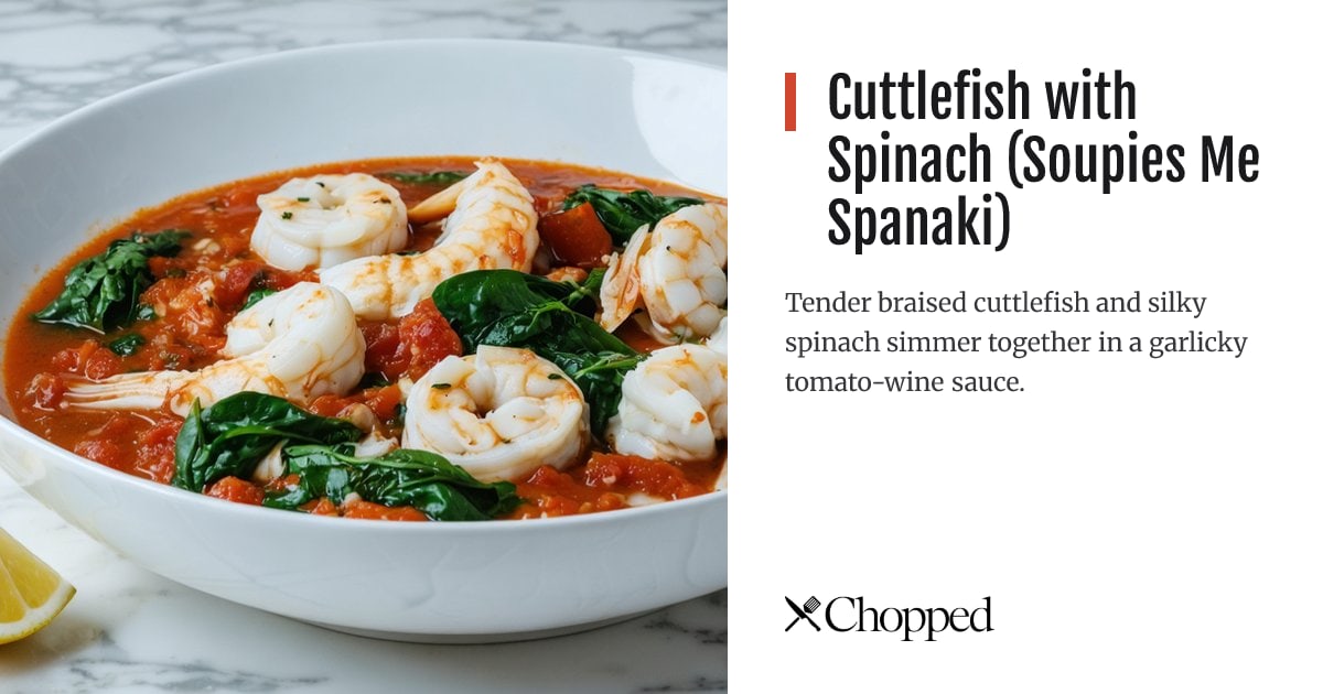 Cuttlefish with Spinach (Soupies Me Spanaki) | Chopped
