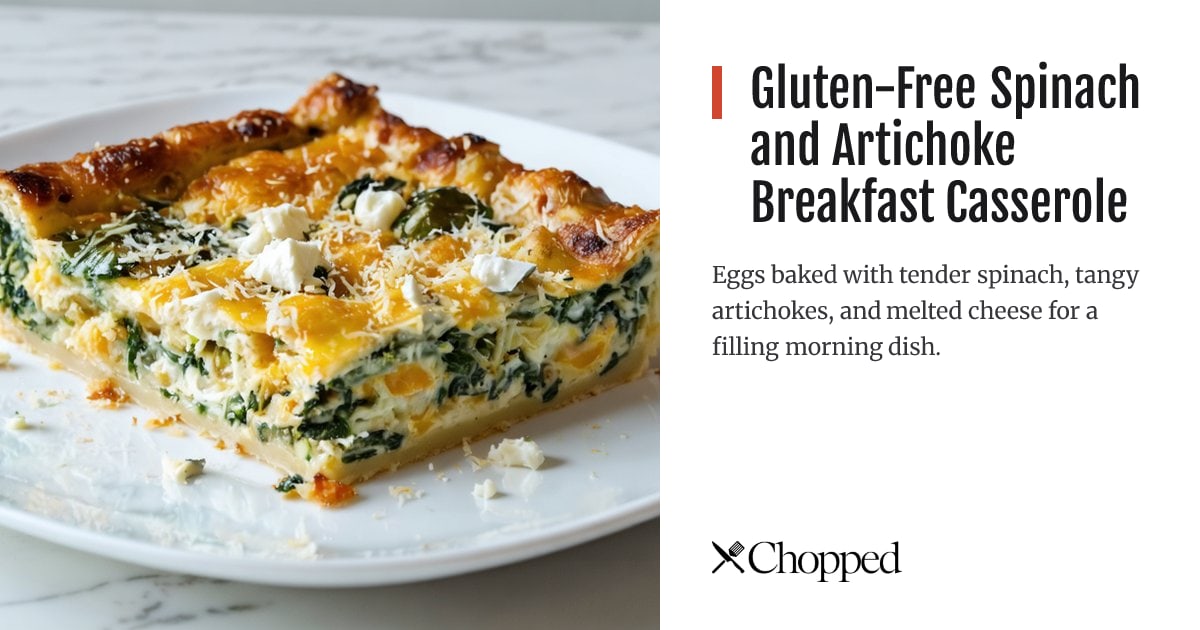 Gluten-Free Spinach and Artichoke Breakfast Casserole | Chopped