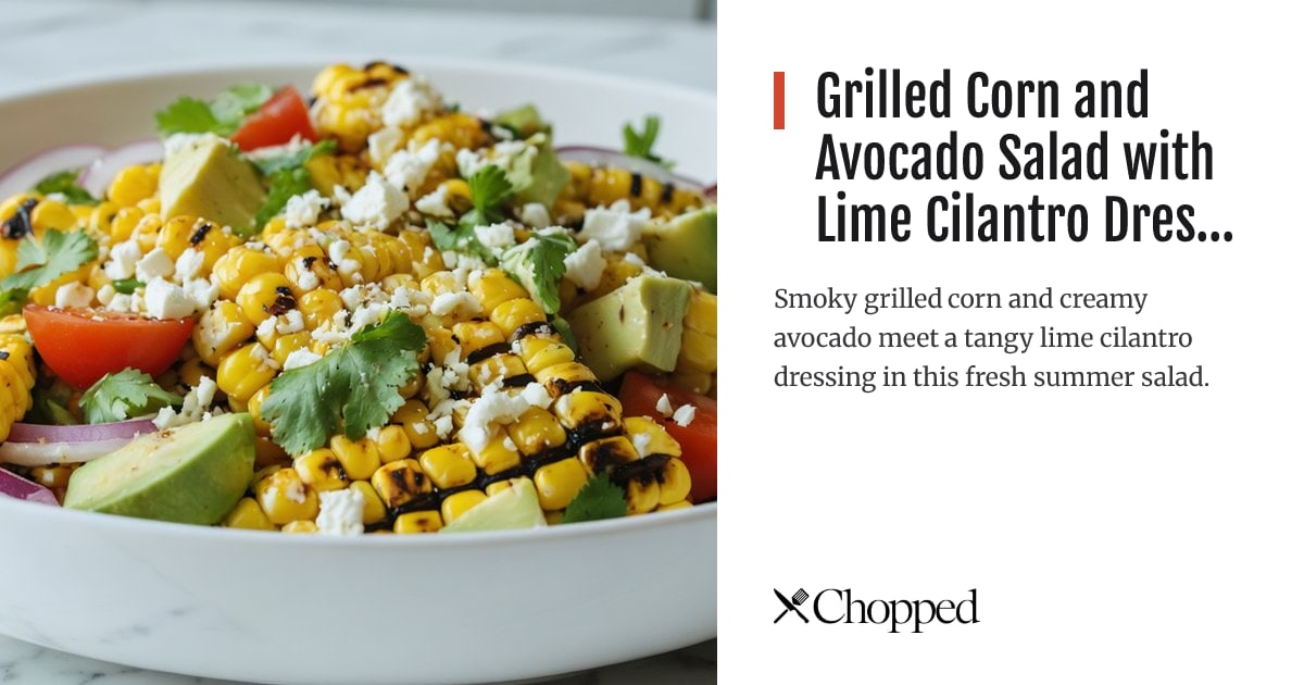Grilled Corn and Avocado Salad with Lime Cilantro Dressing | Chopped