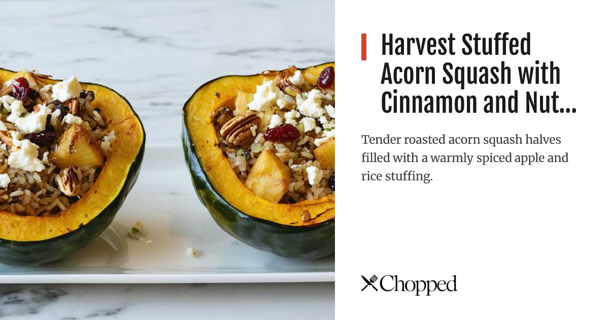 Harvest Stuffed Acorn Squash with Cinnamon and Nutmeg | Chopped