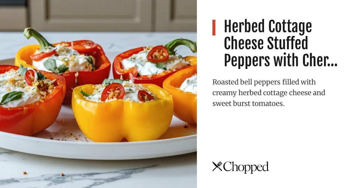 Herbed Cottage Cheese Stuffed Peppers with Cherry Tomatoes | Chopped