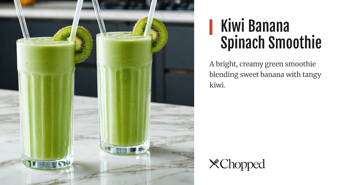 Kiwi Banana Spinach Smoothie | Chopped